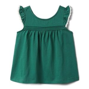 VGUC Joshua Tree green Pintuck Ruffle sleeve top size 12-18m